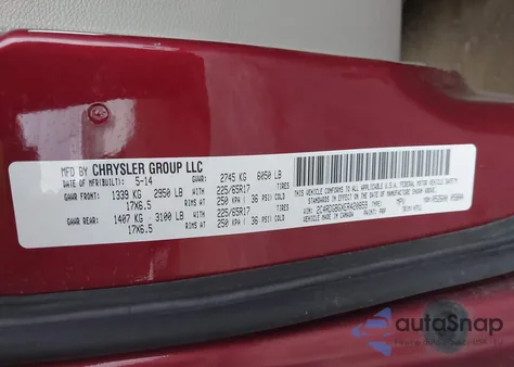 2014 Dodge Grand Caravan American Value Pkg из США, поврежденный, VIN 2C4RDGBGXER420859